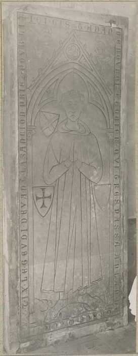 dalle funéraire d'Adam de Bourron, écuyer, mort en 1269