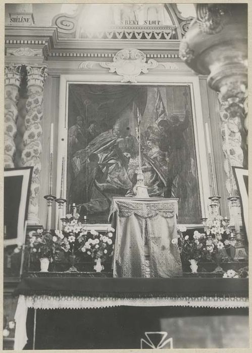 tableau d'autel : Le Baptême de Clovis par saint Rémy