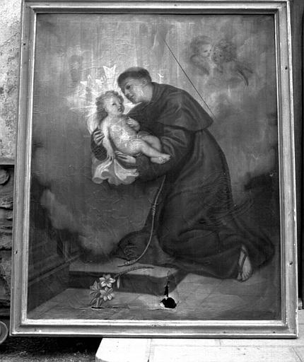 Peinture sur toile : Saint Antoine de Padoue portant l'Enfant Jésus