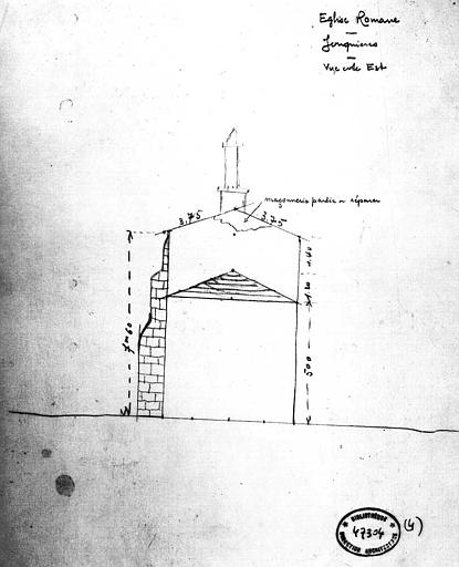 Croquis : Elévation de la façade est