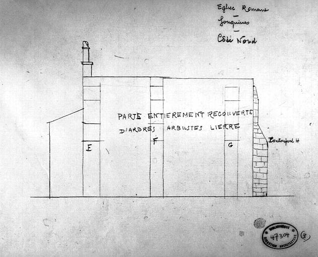 Croquis : Elévation de la façade nord