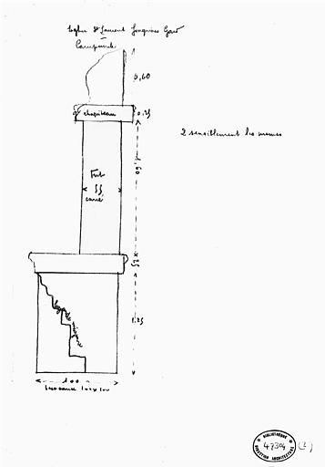 Croquis : Coupe d'une pile du campanile