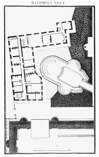 Gravure : Plan du bâtiment neuf