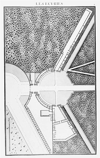 Gravure : Plan des écuries