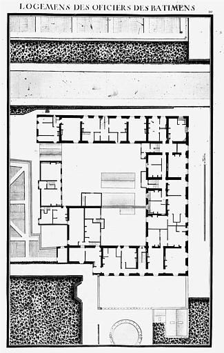 Gravure : Plan du logement des officiers des bâtiments