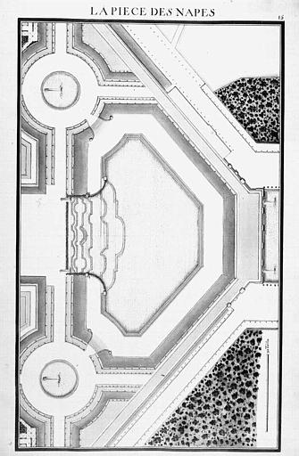 Gravure : Plan de la pièce des Napes