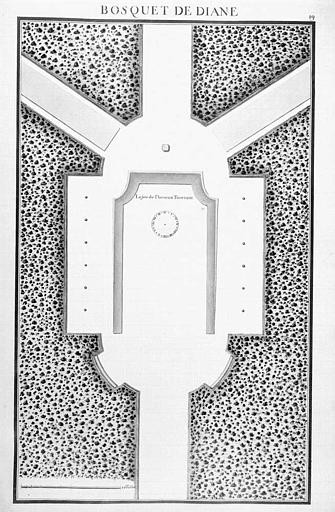 Gravure : Plan du bosquet de Diane