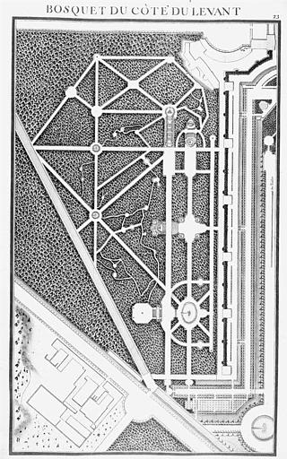 Gravure : Plan du bosquet du côté du Levant