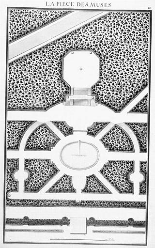 Gravure : Plan de la pièce des Muses