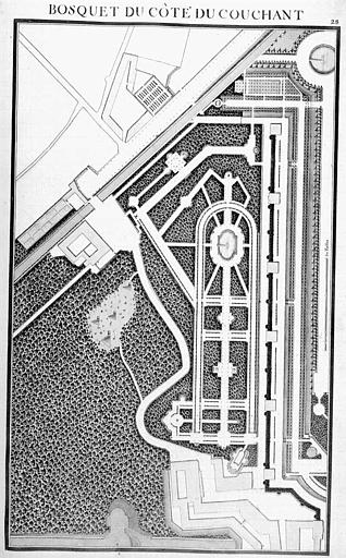 Gravure : Plan du bosquet du côté du couchant