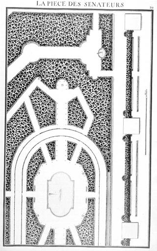 Gravure : Plan de la pièce des Sénateurs