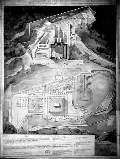 Plan général, état actuel (plume et lavis)