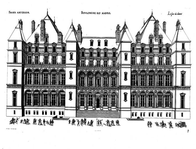 Gravure : Elévation de la façade principale