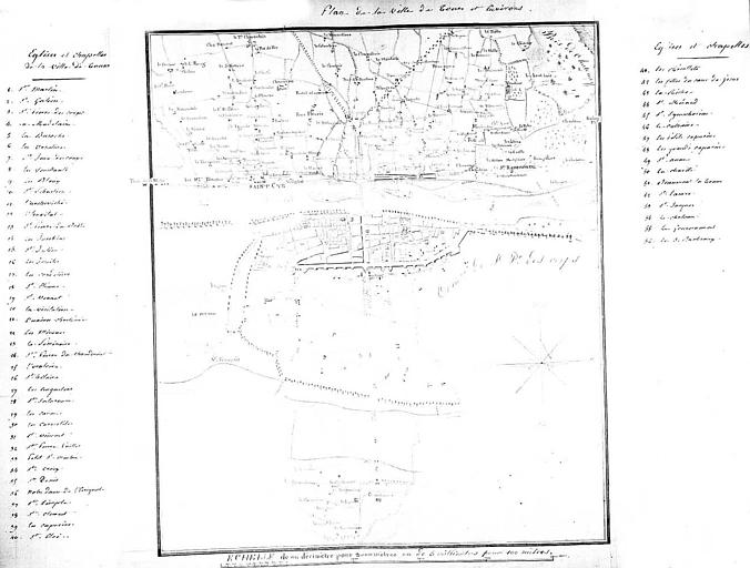 Plan de la ville de Tours et environs