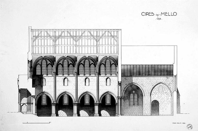 Gravure : Coupe longitudinale