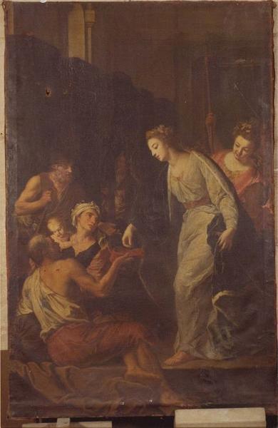 tableau : la reine Marie Thérèse faisant la charité, vue générale - © Ministère de la Culture (France), Médiathèque du patrimoine et de la photographie (objets mobiliers), tous droits réservés