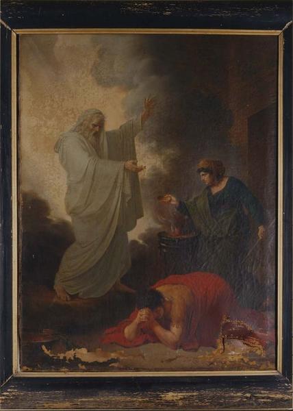 tableau : Ombre de Samuel est évoquée devant Saül par la Pythonisse d'Endor (L'), vue générale