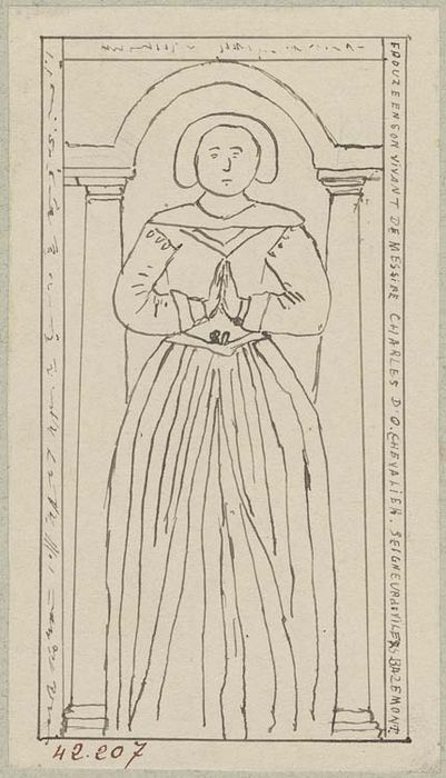 dalle funéraire de la femme de Charles d'O - © Ministère de la Culture (France), Médiathèque du patrimoine et de la photographie, Tous droits réservés