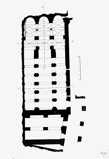 Plan de la crypte de l'église