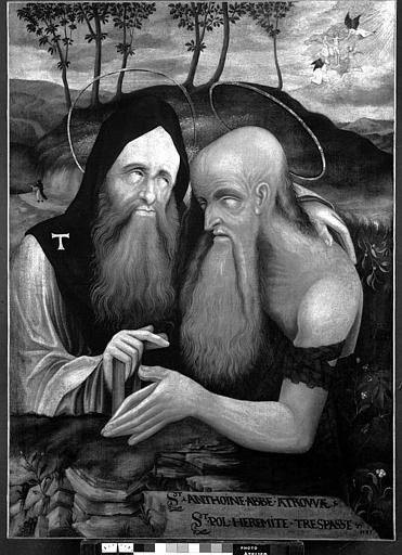 Peinture sur toile : Saint Antoine et saint Paul - © Ministère de la Culture (France), Médiathèque du patrimoine et de la photographie, diffusion GrandPalaisRmn Photo