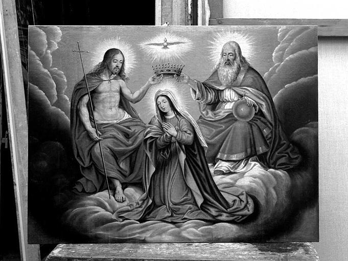 Peinture sur toile : Le couronnement de la Vierge