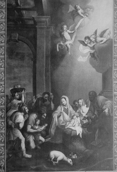 tableau : l' Adoration des bergers, après restauration