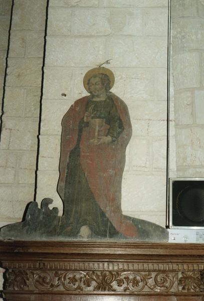 peinture monumentale (silhouette peinte sur bois) : Saint Jean l'évangéliste
