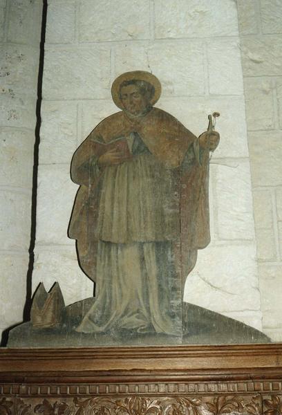 peinture monumentale (silhouette peinte sur bois) : Saint Jouin
