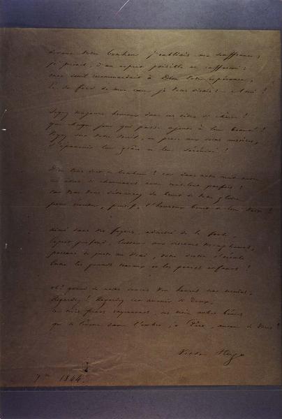 manuscrit : lettre-poème de Victor Hugo