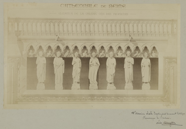 Reproduction d’un dessin de l’élévation de la galerie dite des Prophètes, bras sud du transept