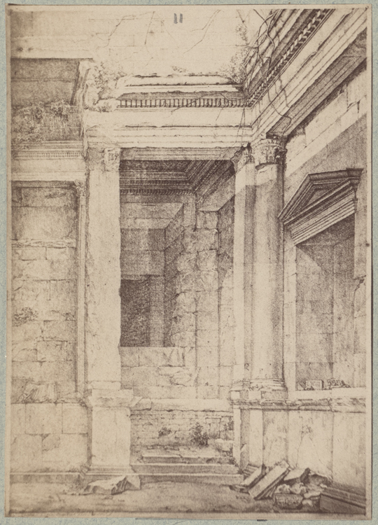 Reproduction d’un dessin : intérieur de la cella