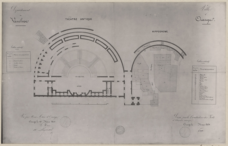 Reproduction d’un plan du théâtre et de l’hippodrome voisin