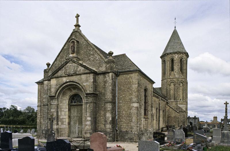 Ensemble sud-ouest et clocher, cimetière