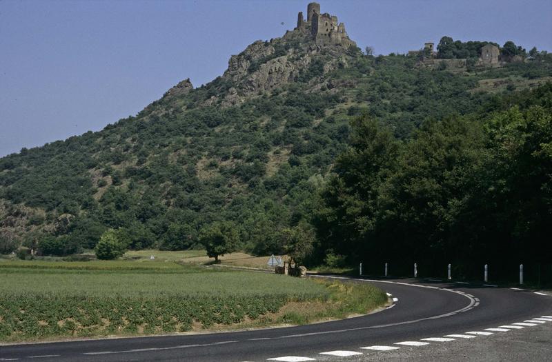 Ruines du château en haut d'une colline