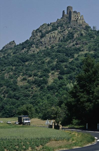 Ruines du château en haut d'une colline