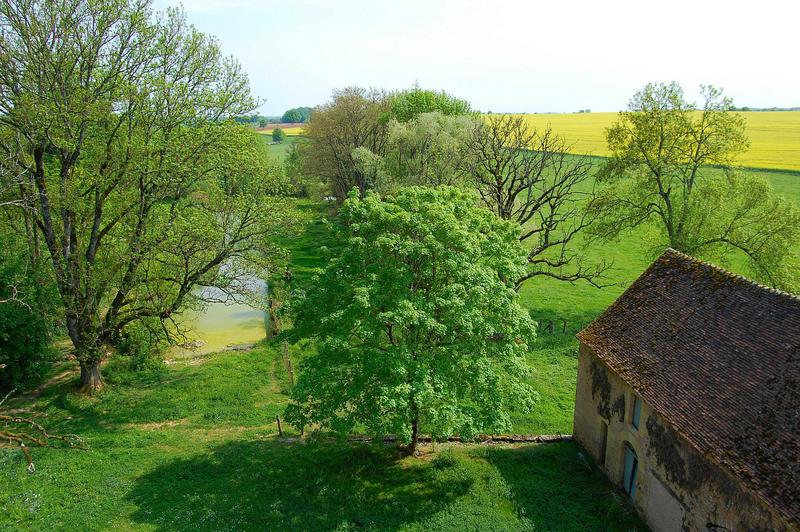 vue générale du jardin et de l'aile des communs