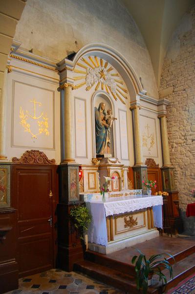 retable ; lambris de revêtement, vue générale d'un retable secondaire