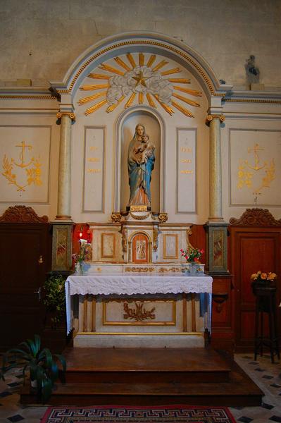 retable ; lambris de revêtement, vue générale d'un retable secondaire