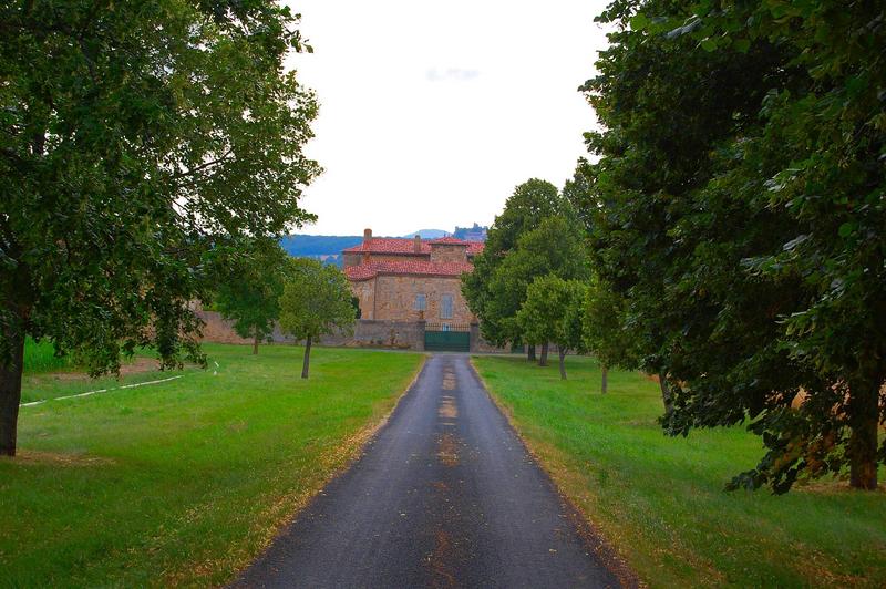 vue partielle de la façade est du château au bout de son allée