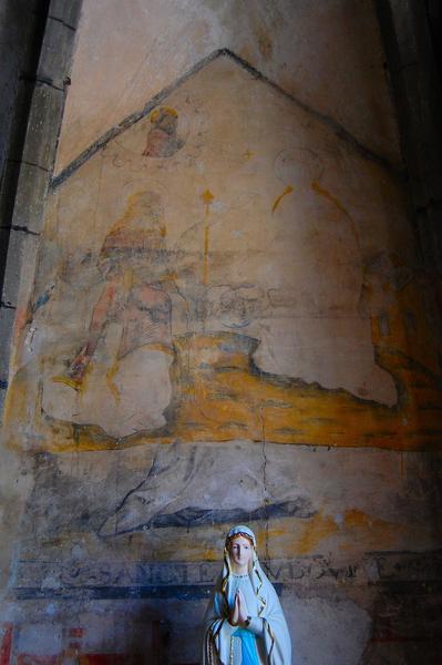 peinture murale d'une chapelle sud : l'Annonciation (?)