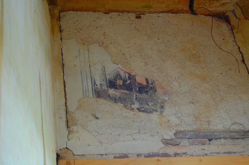 traces des décors muraux conservés, 1er étage, tour nord-est