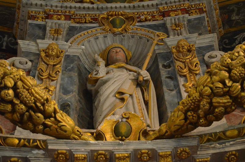 maître-autel et retable, vue générale de la statue de saint Médard