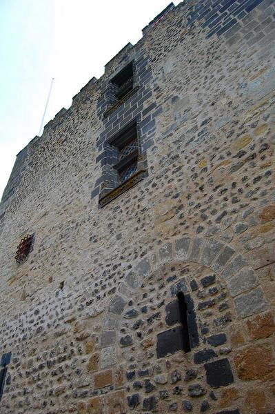 donjon carré, vue partielle, façade Est