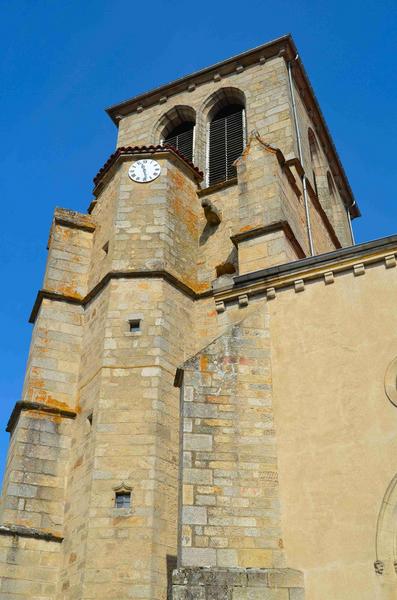 vue partielle du clocher, façade Sud