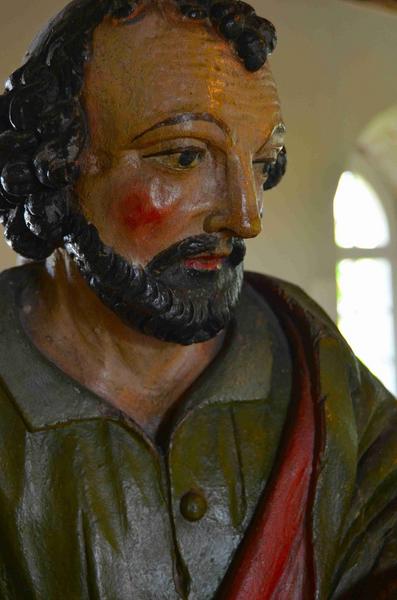 statue (statuette) : Saint Pierre, détail