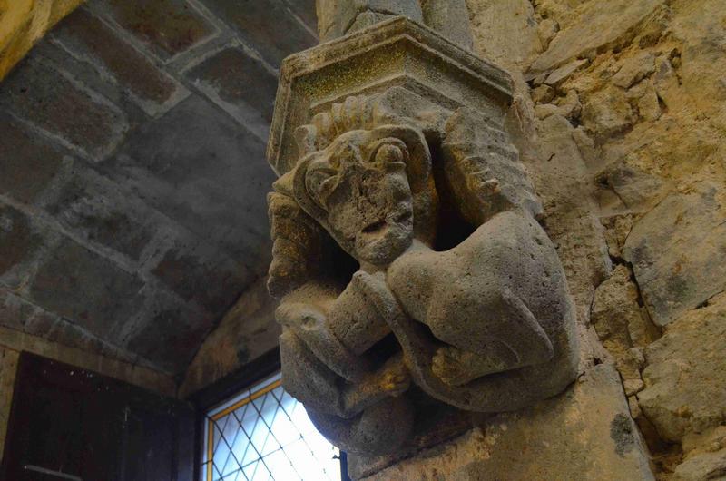 salle carrée, culot sculpté : animal fantastique