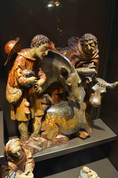crèche (10 personnages), vue générale d'un groupe composé de 2 bergers, de l'âne et du boeuf - © Ministère de la Culture (France), Médiathèque du patrimoine et de la photographie, diffusion RMN-GP