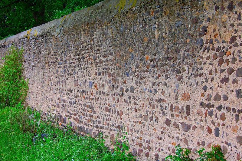 mur de clôture sud, vue partielle