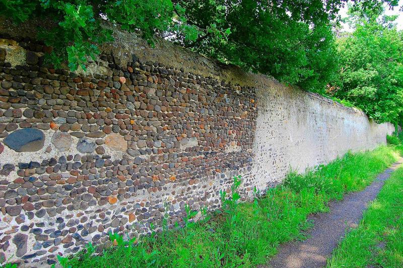 mur de clôture sud, vue générale