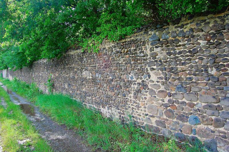 mur de clôture sud, vue générale